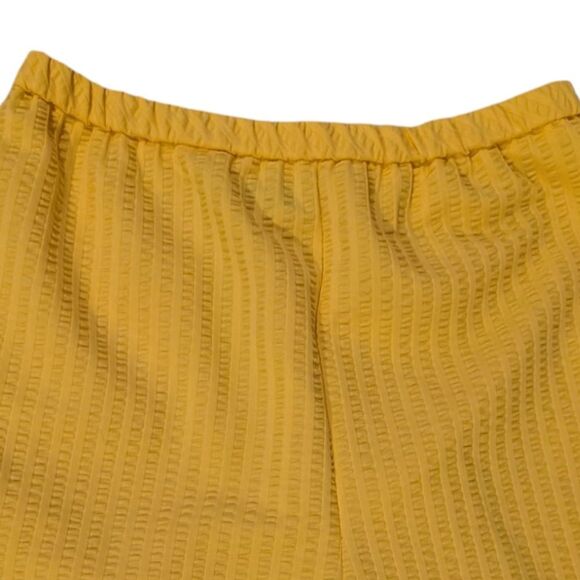 60s Vintage Women's Yellow Seersucker Elastic Waist Shorts MCM Summer - Picture 4 of 8